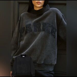 RARE Acid Wash Black PARKE Mockneck S/M